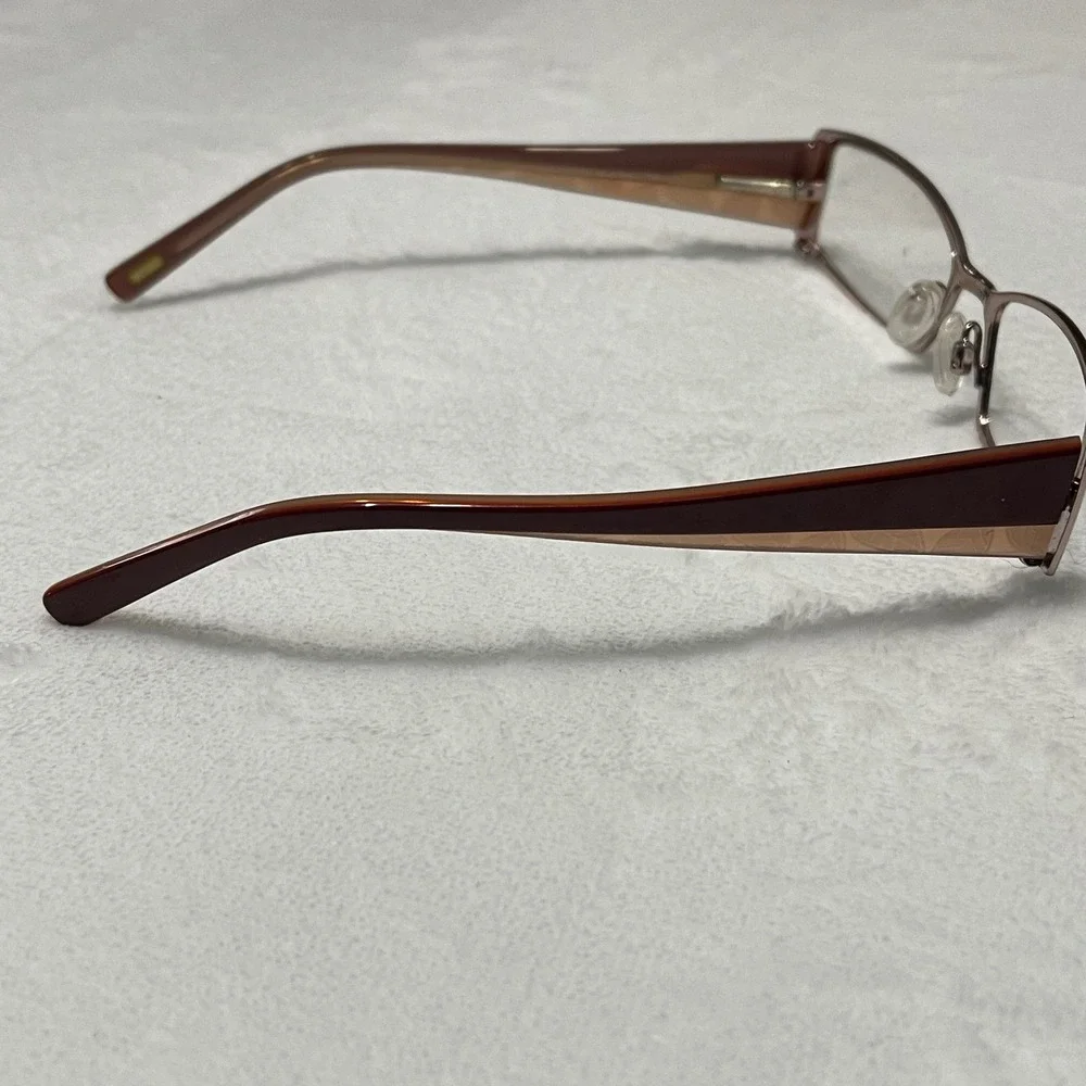 Sigrid Olsen SO 103 Blush Rose Eyeglasses Metal Frame Women Rectangle 135 Bridge